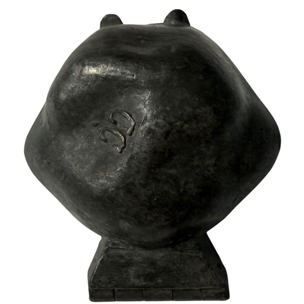 Vintage CC Stamped Pewter Acorn Trinket Box Hinged Hammered Metal Keepsake Case
